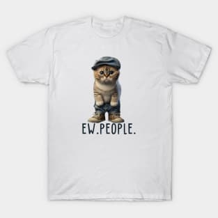 Funny Cat Ew People Meowy Cat Lovers Men Womens Gifts Essentia T-Shirt